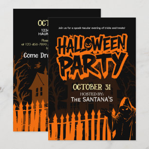 Invitation éffrayante Halloween Party Flyer