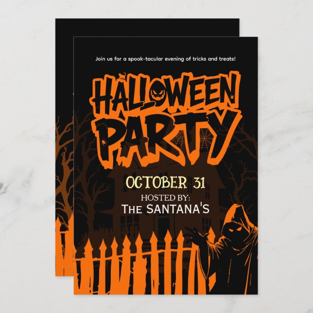Invitation éffrayante Halloween Party Flyer (Devant / Derrière)