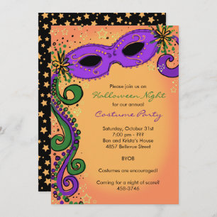 Invitation éffrayante Mardi Gras pour la fête d'Ha