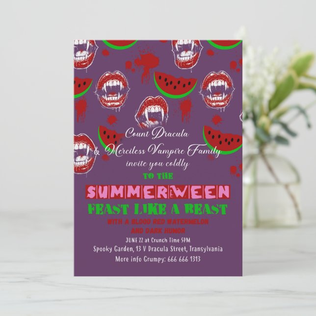 Invitation effrayante pour une fête de Summerween  (Debout devant)