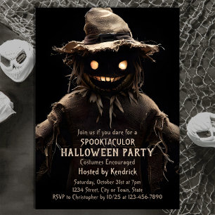 Invitation Éffrayante Scarecrow Halloween Costume Party