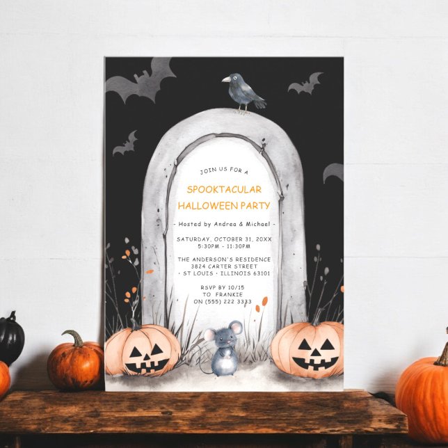Invitation éffrayante Spooktacular Halloween Party (spooktacular halloween party invitation , fully editable , ideal for a family party)