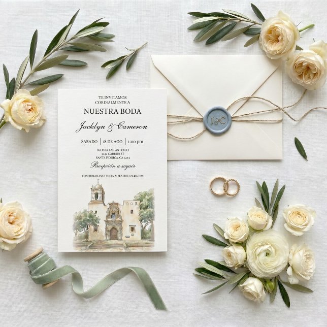 Invitation Église cathédrale Mariage espagnol (Créateur téléchargé)