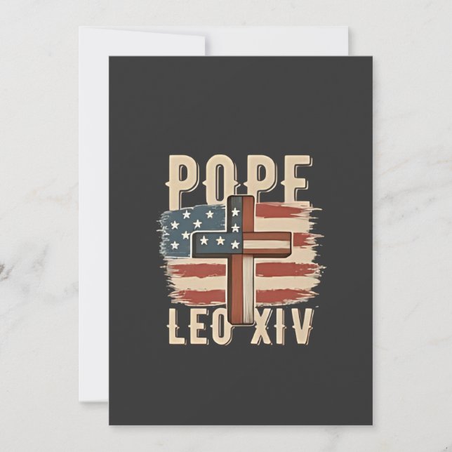 Invitation Église chrétienne du pape Léon XIV Drapeau américa (Devant)