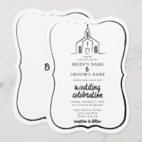 Église Dessinée à la Main Mariage Traditionnel Fan