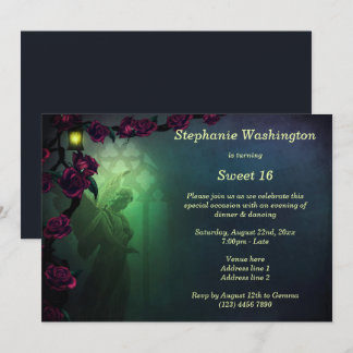 Invitation Église gothique Angel Fenêtre & Rose Sweet 16