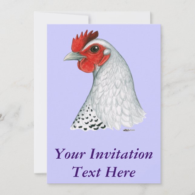 Invitation Egyptien Fayoumi : Argent Hen (Devant)