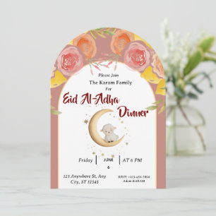Invitation Eid Al Adha Mubarak Floral Moderne
