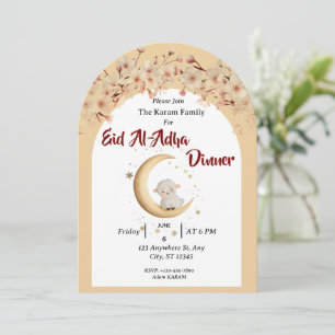 Invitation Eid Al Adha Mubarak Floral Moderne