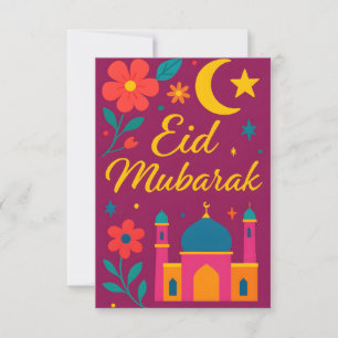 Invitation Eid Moubarak - Coloré pour les Enfants Mosquée Fle