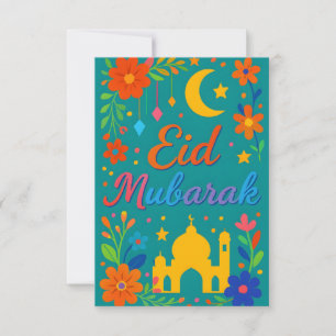 Invitation Eid Moubarak - Coloré pour les enfants Mosquée Fle