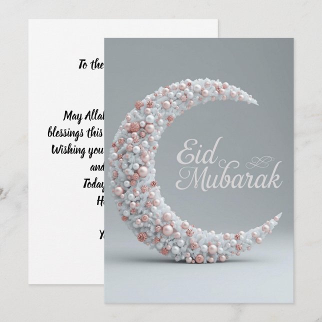 Invitation Eid mubarak Personalized Modern Card (Devant / Derrière)