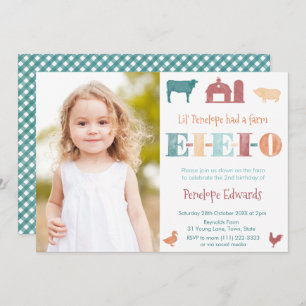 Invitation EIEIO Fall Vieux MacDonald Fille Anniversaire Phot