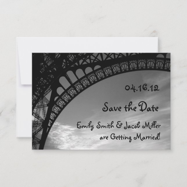 Invitation Eiffel Tower pour Sauvegarder la Date (Devant)
