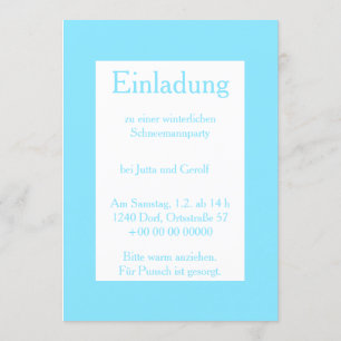 Invitation Einladung Winterparty Eis und Schnee