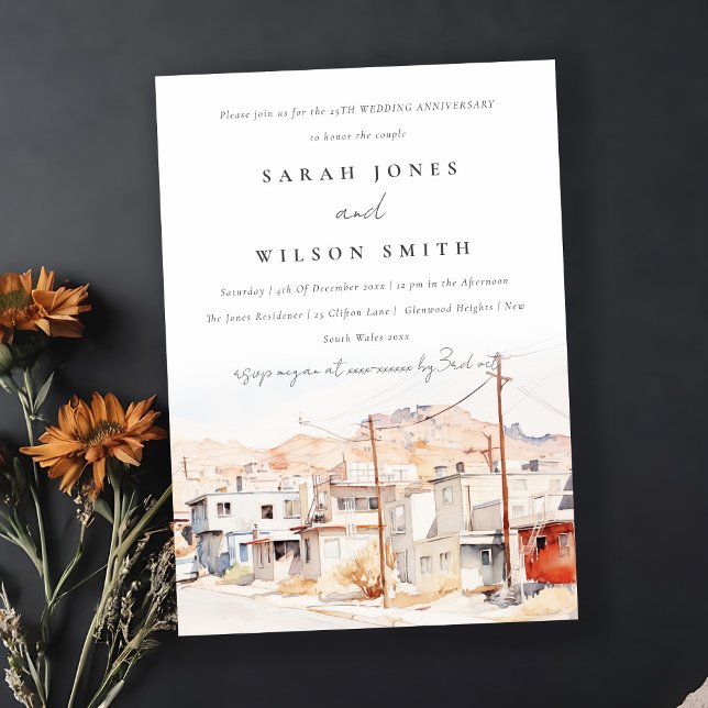 Invitation El Paso Texas City Scape Mariage Anniversaire (Créateur téléchargé)