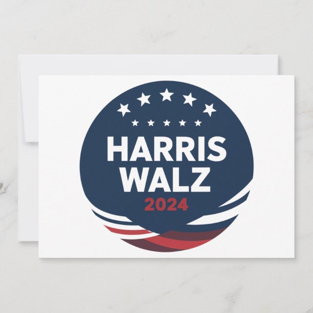 Invitation Élection du bouton rétro pour les démocrates Harri (Devant)