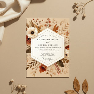 Invitation Élégance Botanique Automnale Sienne pour Mariage