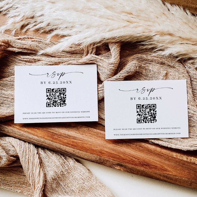 Invitation Élégance Classique Code QR de réponse de mariage m (Créateur téléchargé)