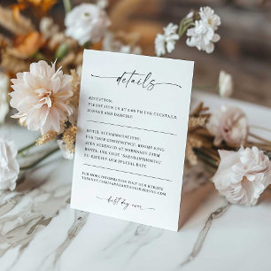 Invitation Élégance Classique Détails de Mariage Moderne Mini