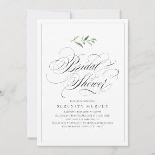 Invitation Élégance Classique Écriture Verdure Lancement de M