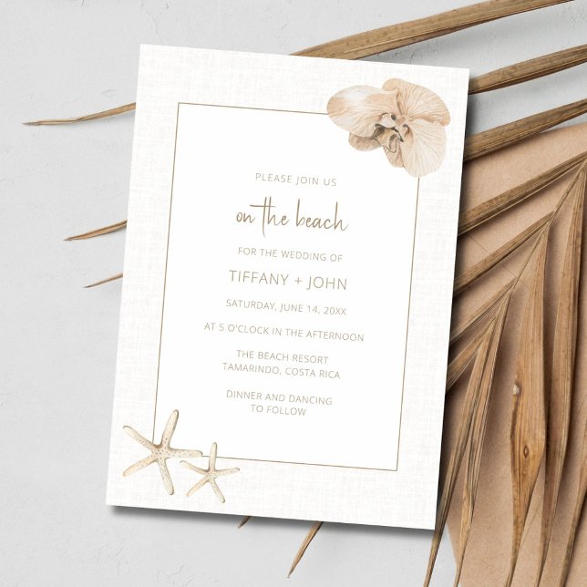 Invitation Élégance Côtière Mariage au Bord de Mer (Coastal Elegance Seaside Wedding Invitation)