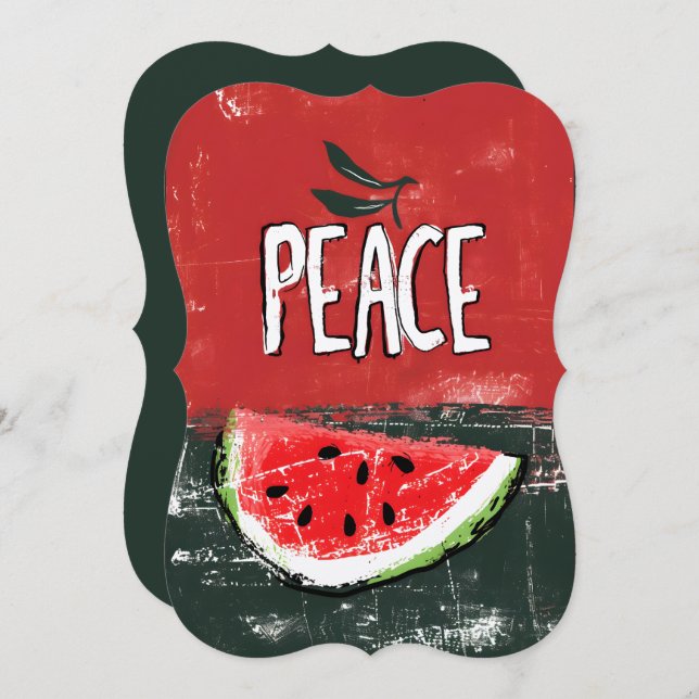 Invitation Élégance cubiste infusée de Graffiti Peace Spirit (Devant / Derrière)