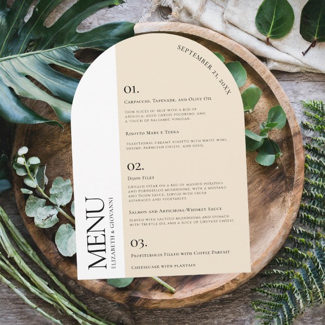 Invitation Élégance d'arche moderne | Menu de mariage (Créateur téléchargé)
