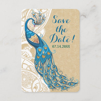 Invitation Élégance de dentelle de paon Enregistrer la date d