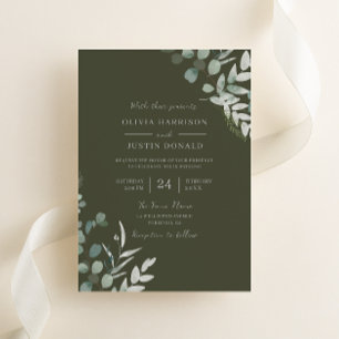 Invitation Élégance de la verdure : Feuille verte Mariage d'o