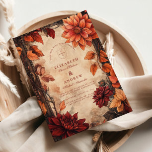 Invitation Élégance de mariage automnal Dahlia