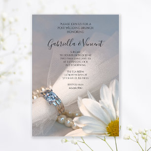 Invitation Élégance de mariage White Daisy pour le brunch pos