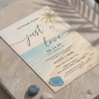 Invitation Élégance de plage bleu océan estival