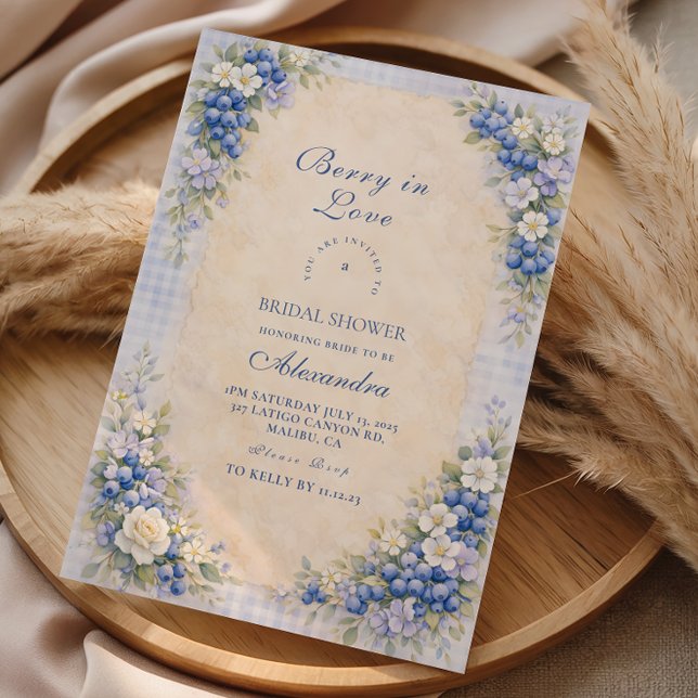 Invitation Élégance de Prairie de Myrtille pour Mariage (Créateur téléchargé)