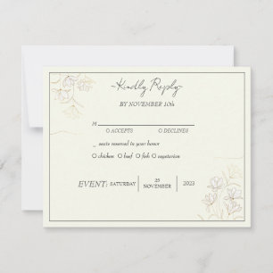 Invitation "Élégance florale personnalisable pour RSVP de mar