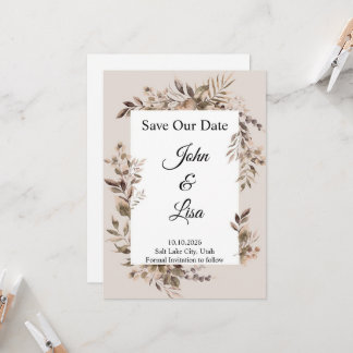 Invitation Élégance Florale pour Sauver la Date