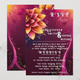 Invitation Élégance florale radieuse - Soirée de mariage