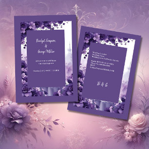 Invitation Elégance française : Tour Eiffel & Mariage violet