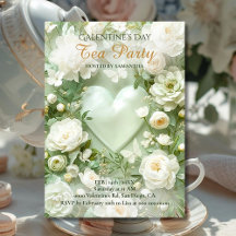 Élégance Galentine au cœur floral rococo vert saug