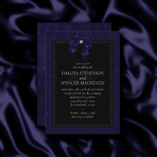 Invitation Élégance gothique Améthyste Bow pourpre foncé Mo