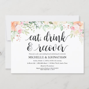 Invitation Elégance jardin Floral Post Mariage Brunch Invitat