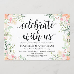 Invitation Elégance jardin Floral Post Mariage Brunch Invitat
