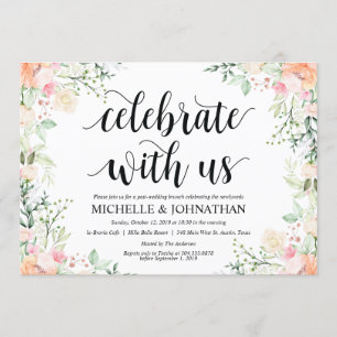 Invitation Elégance jardin Floral Post Mariage Brunch Invitat