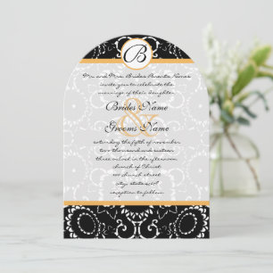 Invitation Élégance Jaune Tournesols Noirs Mariage