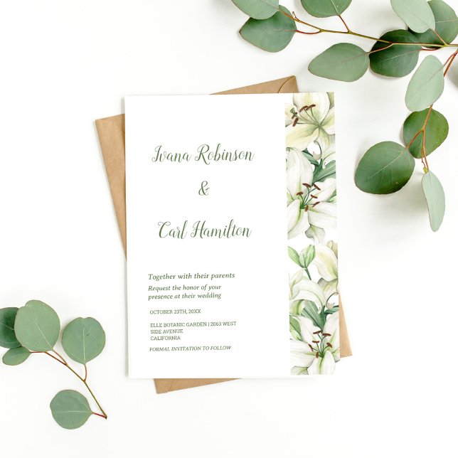 Invitation Élégance LILY Blossom (Créateur téléchargé)