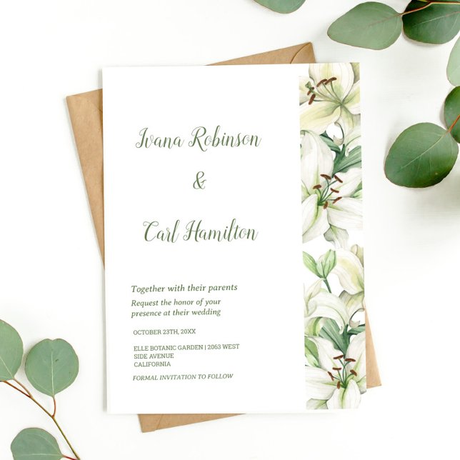 Invitation Élégance LILY Blossom (Créateur téléchargé)