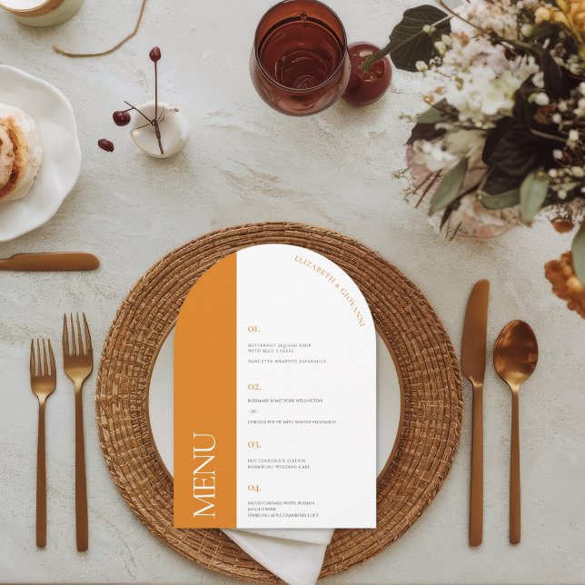 Invitation Élégance moderne de l'arc | Menu de mariage (Créateur téléchargé)