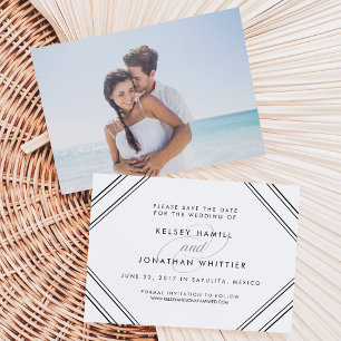 Invitation Elegance moderne photo recto verso Enregistrer la