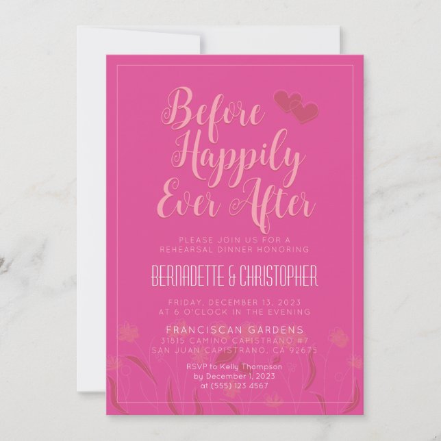 Invitation Élégance Moderne Simple Rose pour un Mariage Chic (Devant)