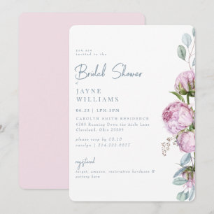 Invitation Elégance Rose Fête de Mariage Florale